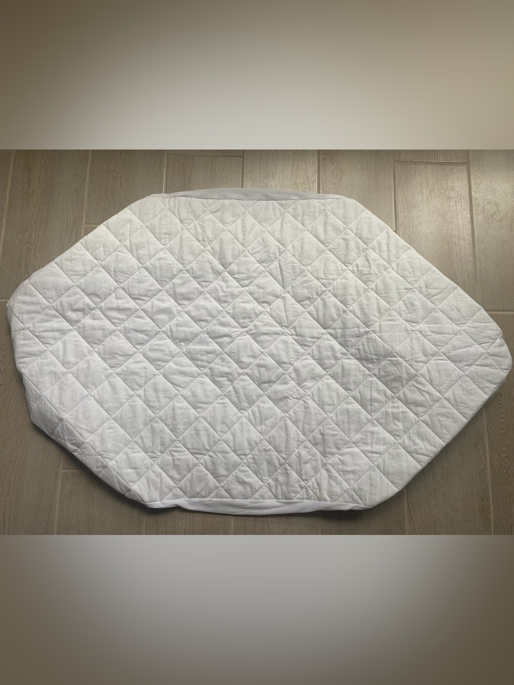 cloud island White Quilted Oval Crib Mattress Cover